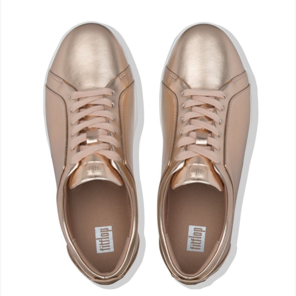 Fitflop Gold and Pink Sneakers Sleek Minimalist Design